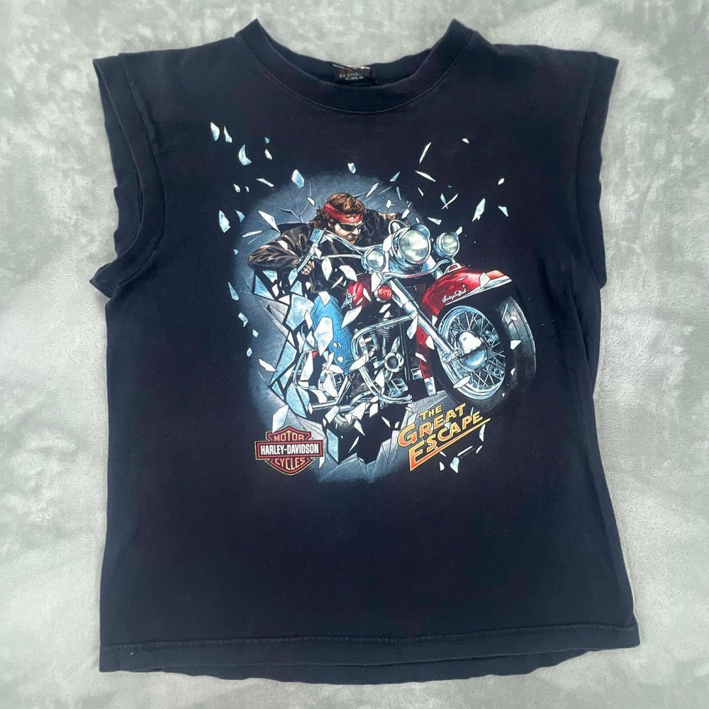 Vintage 1992 Harley Davidson Las Vegas Great Escape Sleeveless Tank L